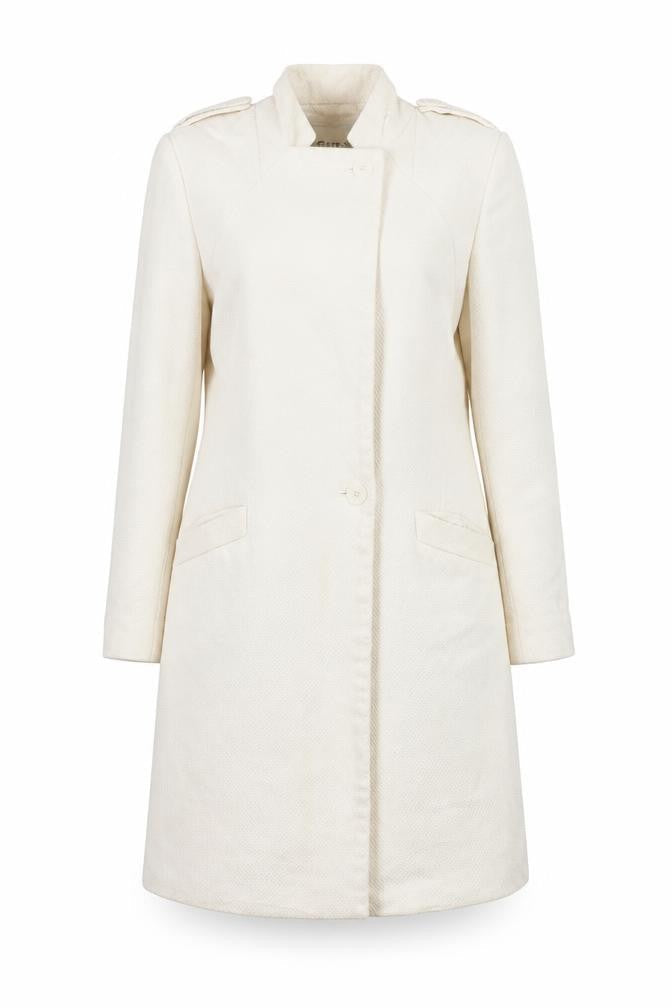 Womens UK Size S Reiss Ivory Overcoat
