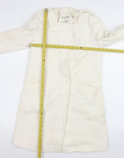 Womens UK Size S Reiss Ivory Overcoat