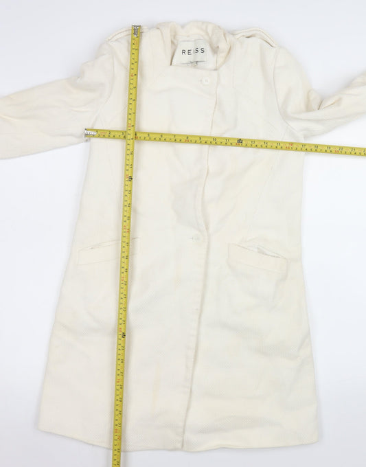 Womens UK Size S Reiss Ivory Overcoat