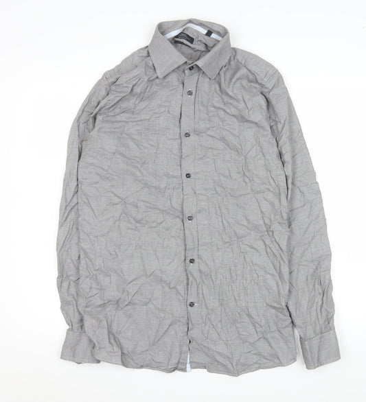 Mens UK Collar Size 16.5 NEXT Smart Grey  Dress Shirt