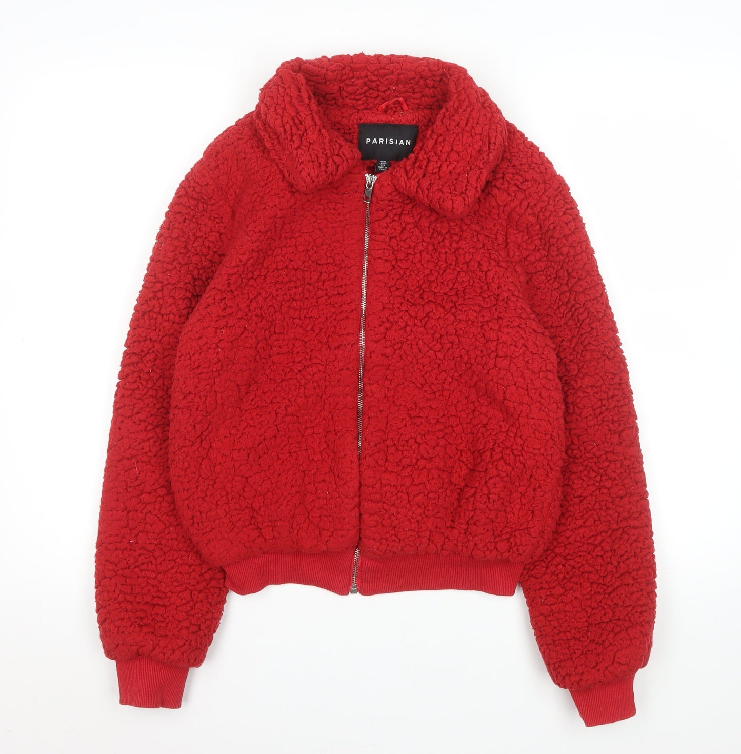 Womens UK Size 10 Parisian Red Bomber Jacket
