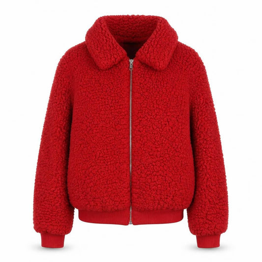 Womens UK Size 10 Parisian Red Bomber Jacket