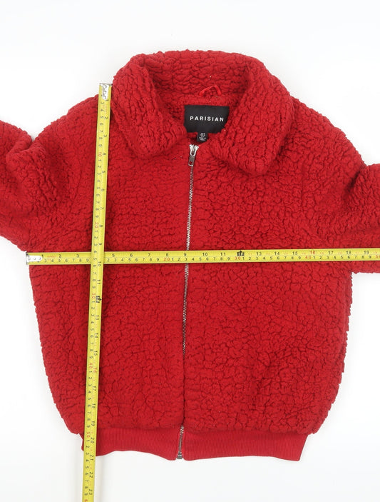 Womens UK Size 10 Parisian Red Bomber Jacket
