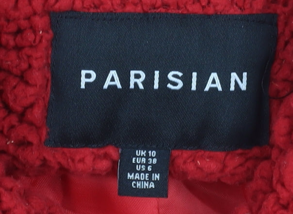 Womens UK Size 10 Parisian Red Bomber Jacket