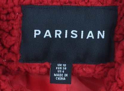 Womens UK Size 10 Parisian Red Bomber Jacket