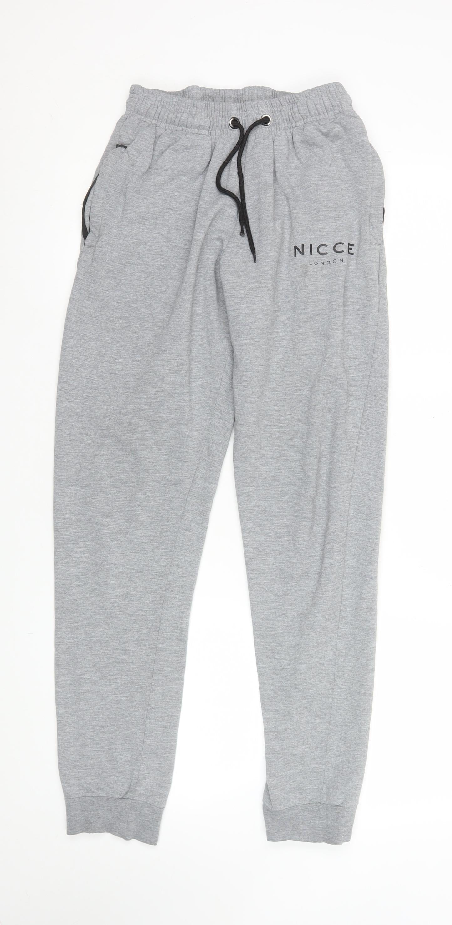 Mens UK Size S NICCE Regular Fit Jogger Grey Trousers