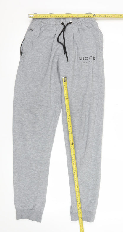 Mens UK Size S NICCE Regular Fit Jogger Grey Trousers