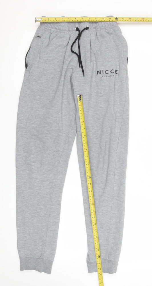 Mens UK Size S NICCE Regular Fit Jogger Grey Trousers