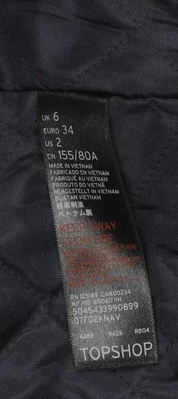 Unisex Adults UK Size 34 Topshop Blue Parka Coat
