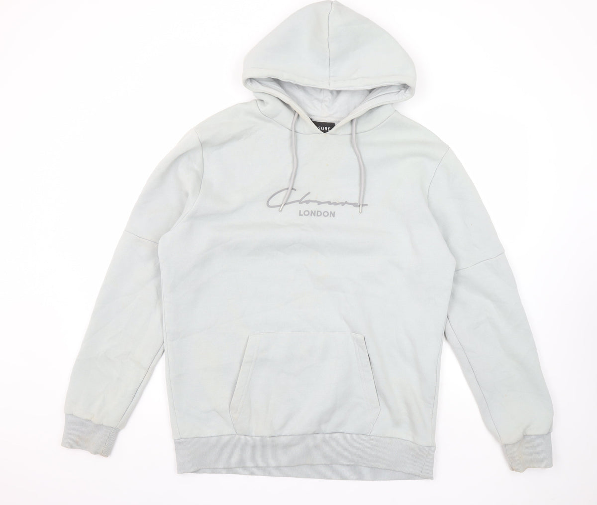 Mens UK Size L Closure London Grey Pullover Hoodie