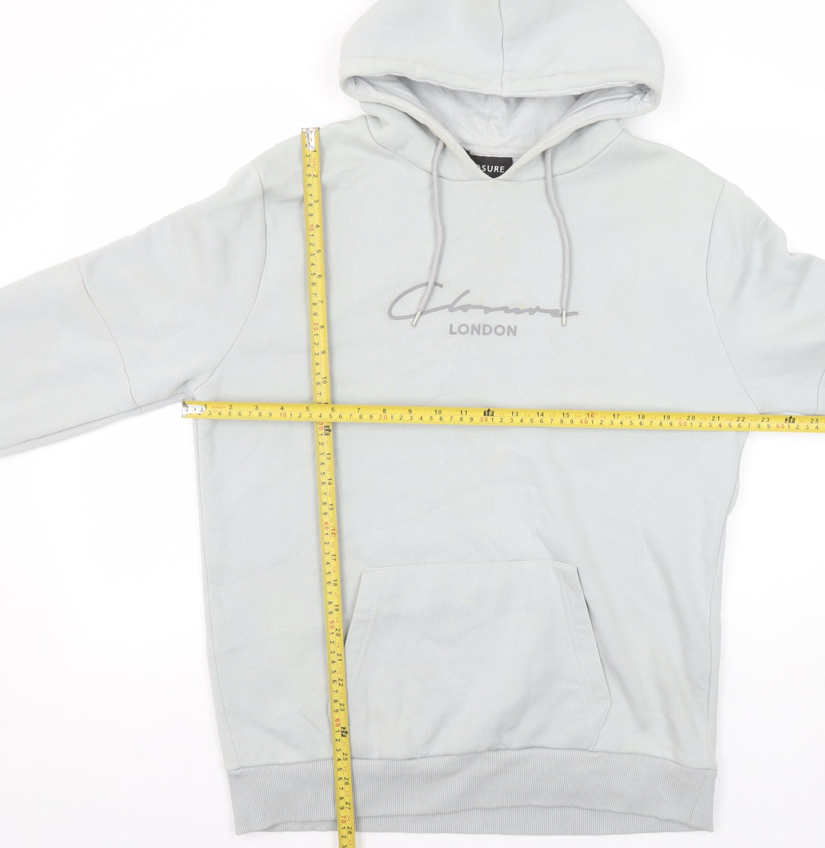 Mens UK Size L Closure London Grey Pullover Hoodie