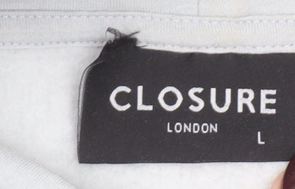 Mens UK Size L Closure London Grey Pullover Hoodie