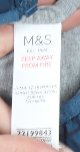 Boys UK Size 12-18 Months Marks and Spencer Multicoloured Puffer Jacket