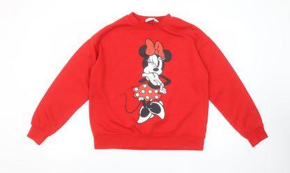 Womens UK Size XS Disney Red Pullover Sweatshirt