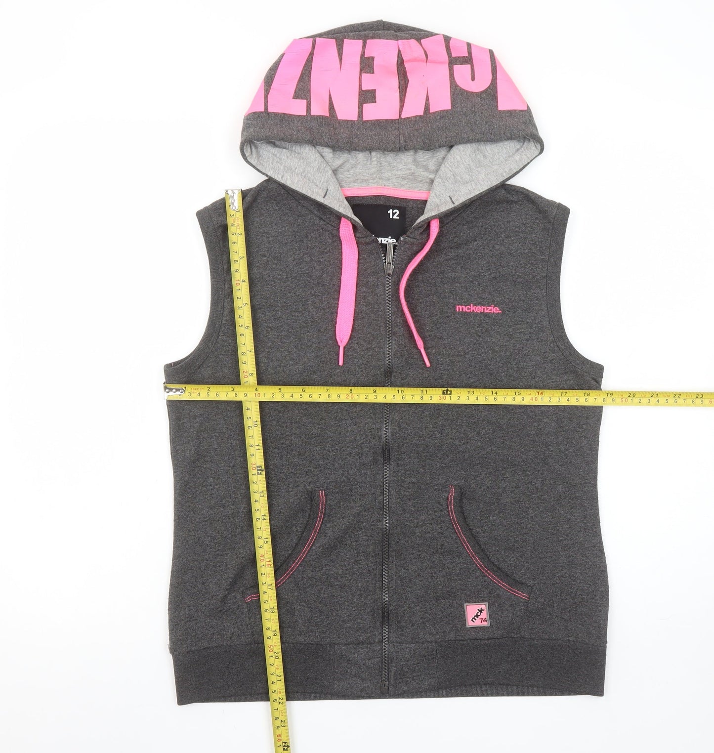 Womens UK Size 12 McKenzie Grey Vest Hoodie