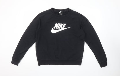 Womens UK Size M Nike Black Pullover Sweatshirt