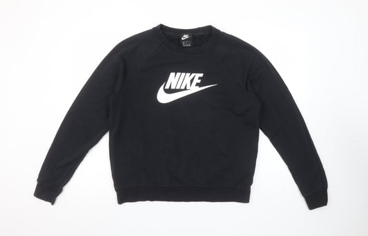 Womens UK Size M Nike Black Pullover Sweatshirt