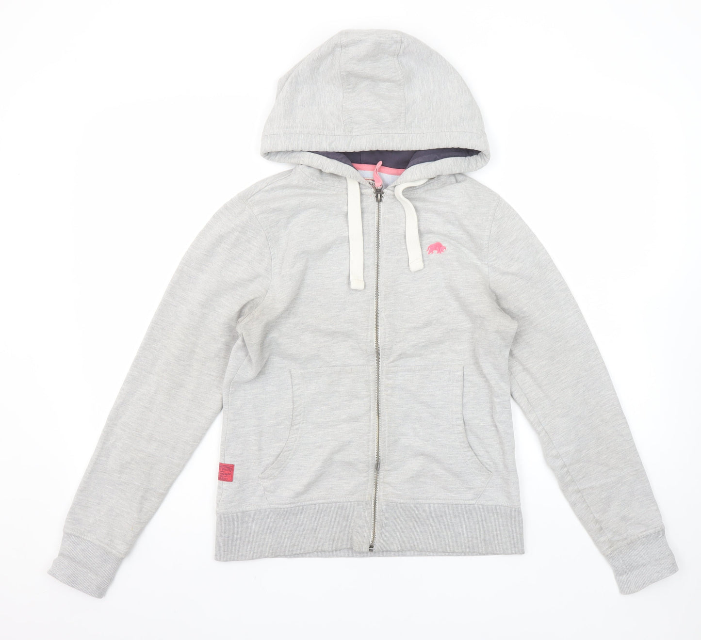 Womens UK Size 10 Raging Bull Grey Full Zip Hoodie