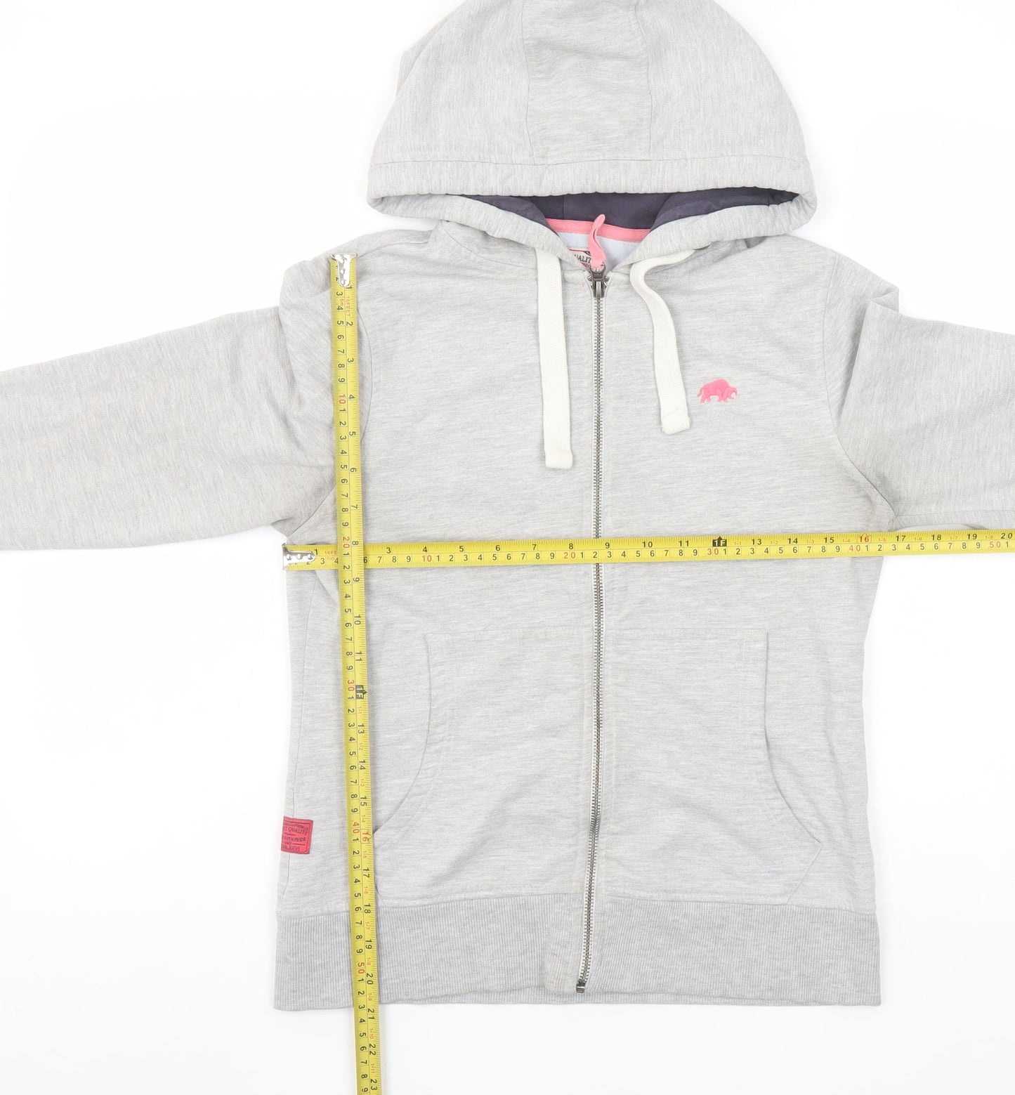 Womens UK Size 10 Raging Bull Grey Full Zip Hoodie