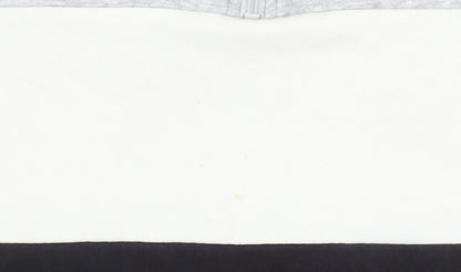 H&M Boys Grey White Black Colourblock 1/4 Zip Sweatshirt 14Y