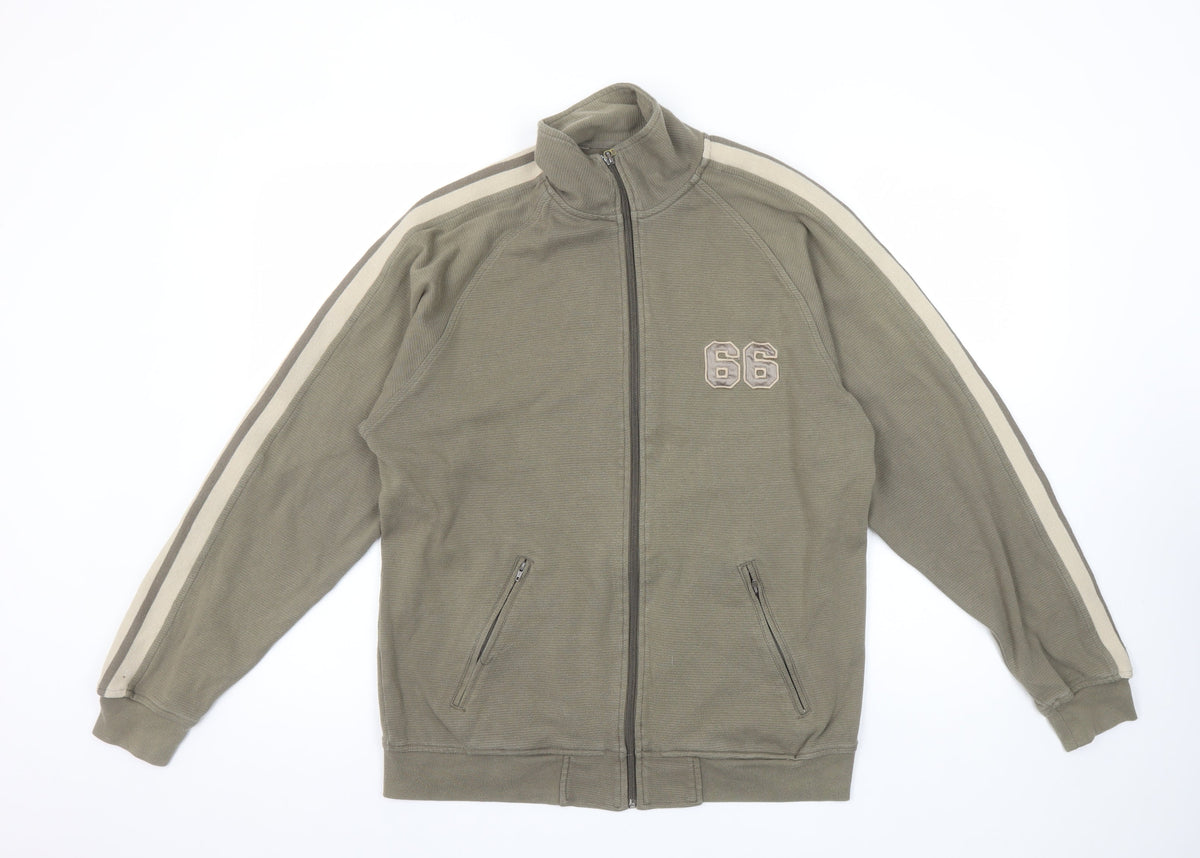 Easy Men’s Brown Full Zip Sweatshirt Size S Regular Fit