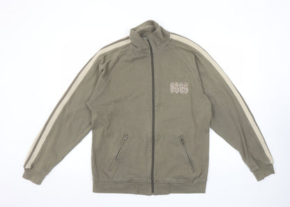 Easy Men’s Brown Full Zip Sweatshirt Size S Regular Fit
