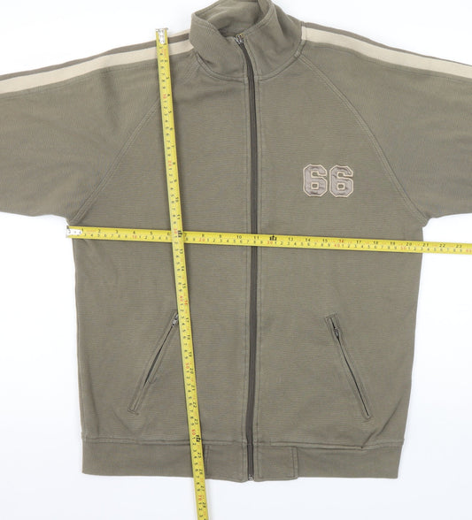 Mens UK Size S Easy Brown Full Zip Sweatshirt