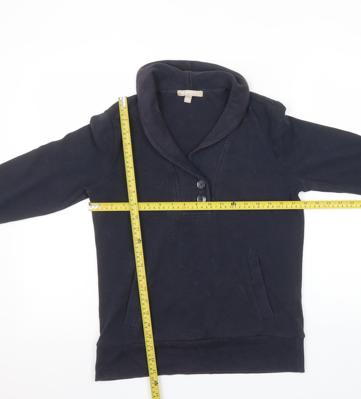 Womens UK Size S Banana Republic Blue Henley Sweatshirt