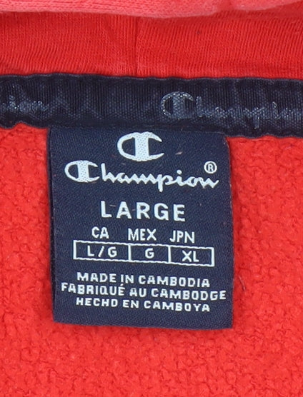 Womens UK Size L Champion Red Pullover Hoodie