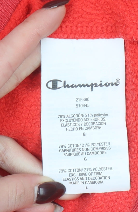 Womens UK Size L Champion Red Pullover Hoodie