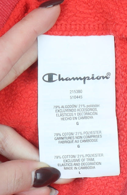 Womens UK Size L Champion Red Pullover Hoodie