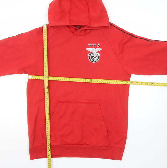 Mens UK Size M SL Benfica Red Pullover Hoodie
