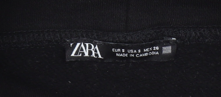 Womens UK Size S Zara Black Pullover Sweatshirt