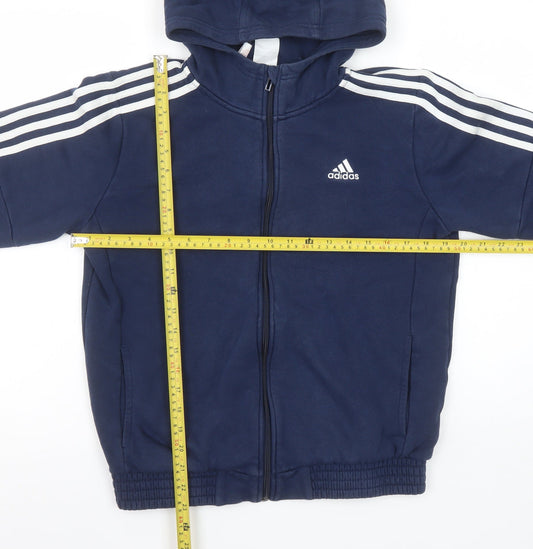 Boys UK Size 13-14 Years adidas Blue Full Zip Hoodie