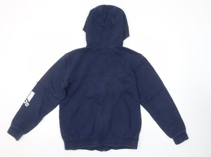 Boys UK Size 13-14 Years adidas Blue Full Zip Hoodie