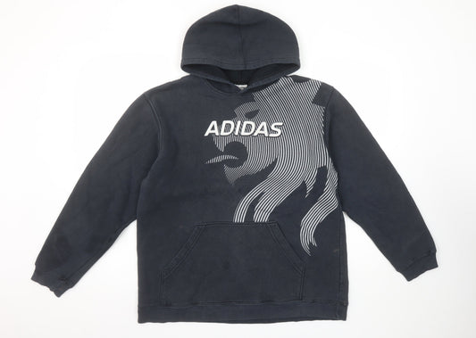 Boys UK Size XL adidas Black Pullover Hoodie