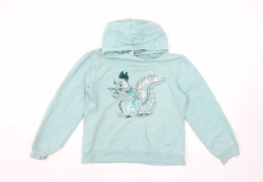 Girls UK Size 13-14 Years Yigga Blue Pullover Hoodie
