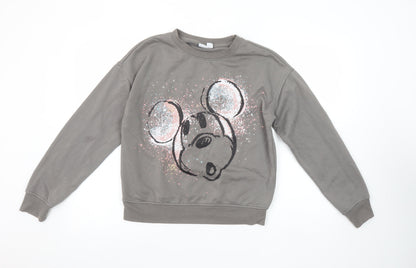 Womens UK Size 2XS Disney Grey Pullover Sweatshirt