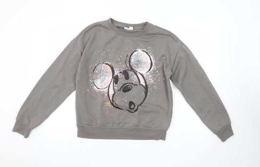 Womens UK Size 2XS Disney Grey Pullover Sweatshirt