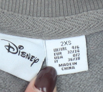 Womens UK Size 2XS Disney Grey Pullover Sweatshirt