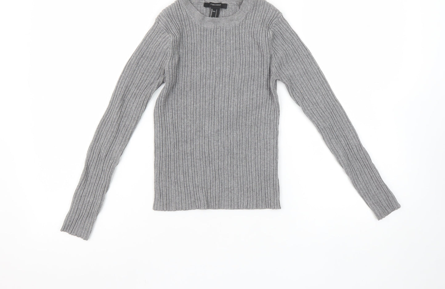 Girls UK Size S FOREVER 21 Grey Basic Pullover T-Shirt