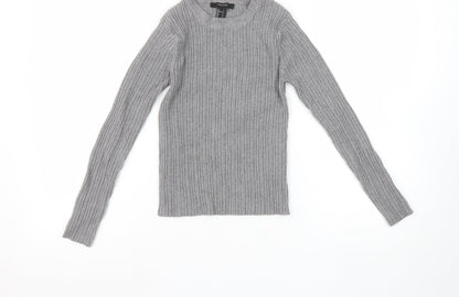 Girls UK Size S FOREVER 21 Grey Basic Pullover T-Shirt