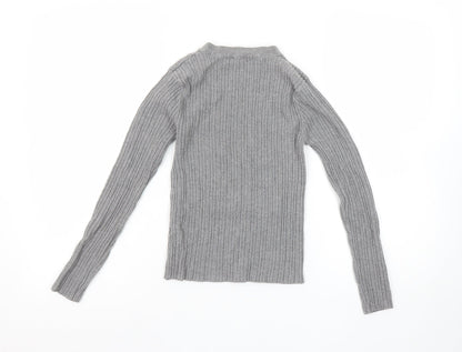 Girls UK Size S FOREVER 21 Grey Basic Pullover T-Shirt