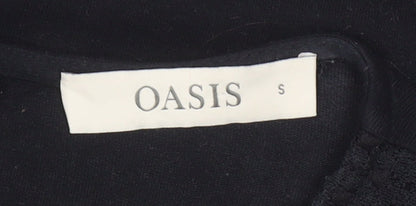 Womens UK Size S Oasis Black Tunic Blouse