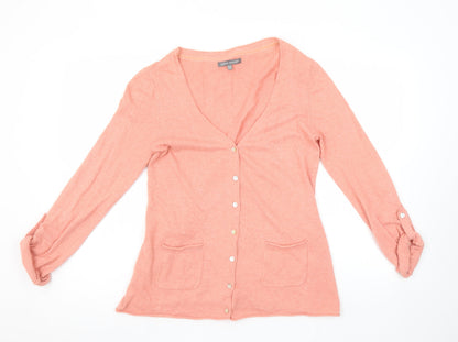 Womens UK Size 12 Laura Ashley Pink Cardigan Jumper