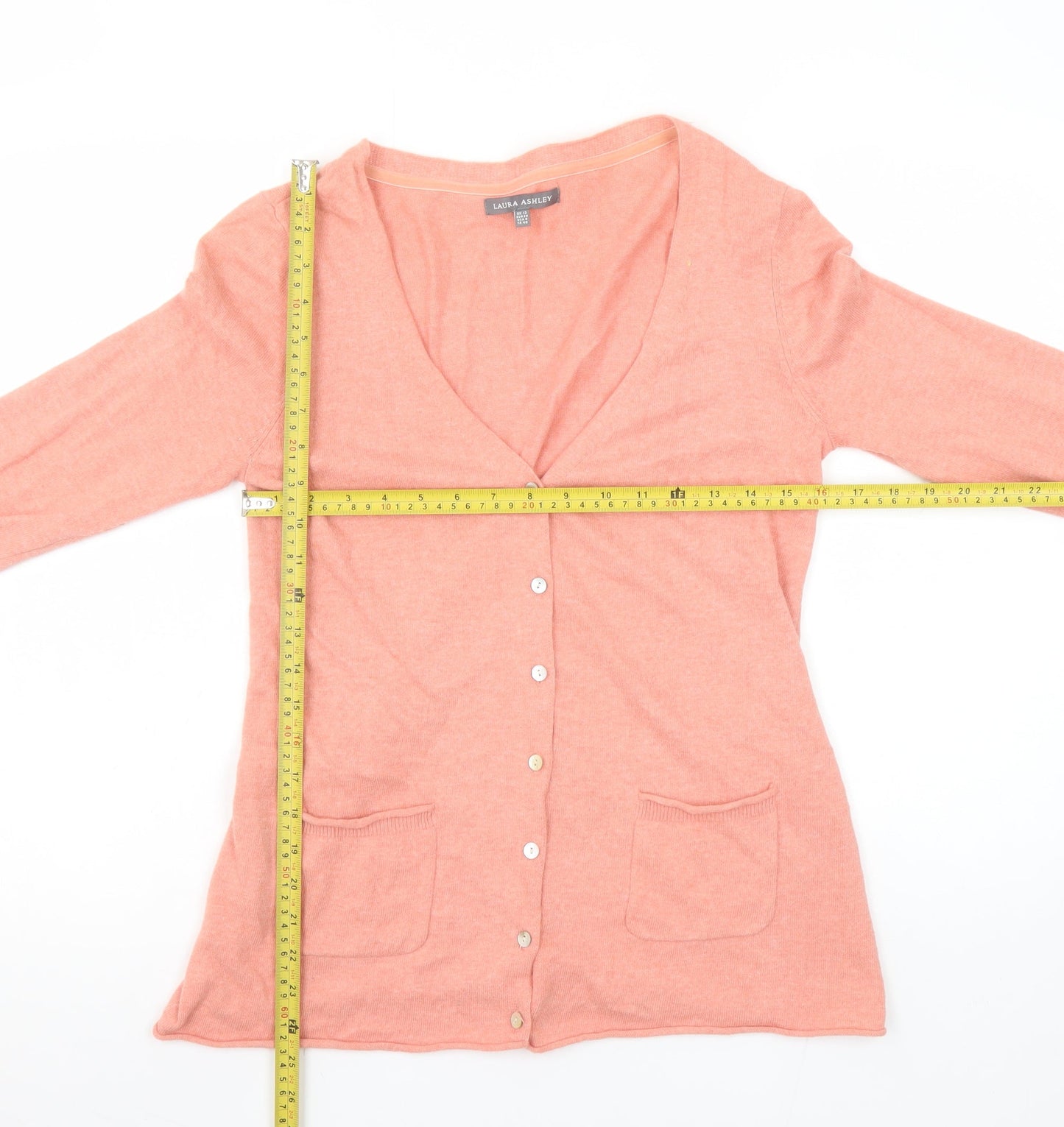 Womens UK Size 12 Laura Ashley Pink Cardigan Jumper