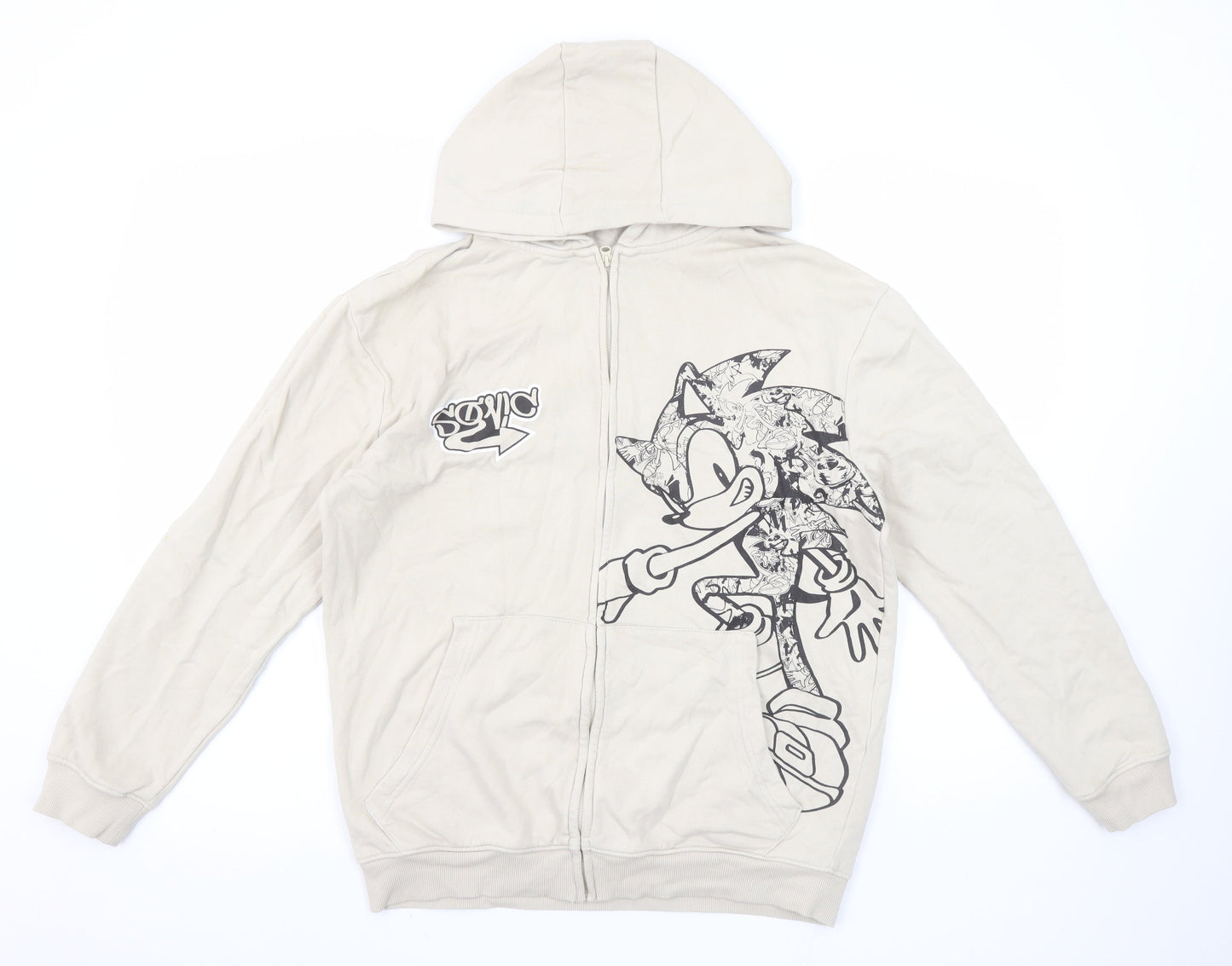Girls UK Size 12-13 Years George Beige Full Zip Hoodie