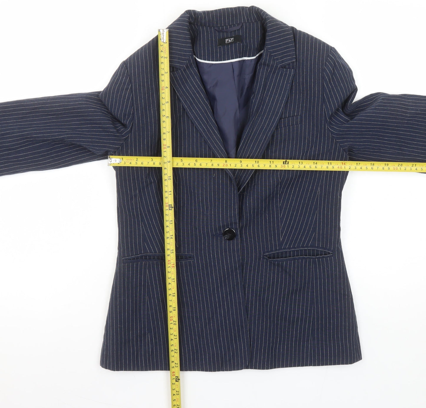 Womens UK Size 10 F&F Regular Blue Blazer