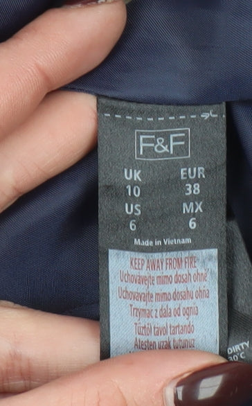 Womens UK Size 10 F&F Regular Blue Blazer