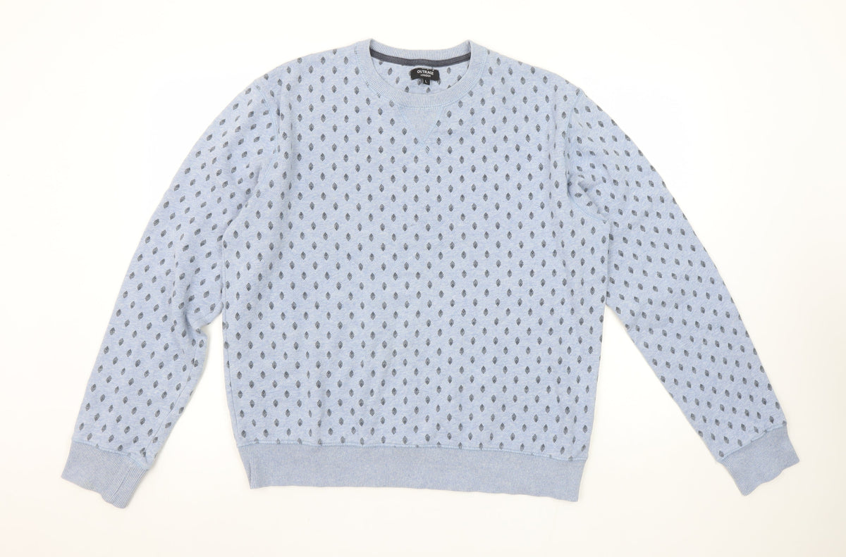 Mens UK Size L Outrage London Blue Pullover Sweatshirt